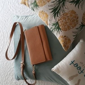 Chico's Pebbled Leather Tan Crossbody Bag